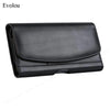 Black universal leather phone pouch with a magnetic belt clip.