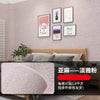 Self-adhesive 3D thermal insulation wallpaper with linen texture displayed on a bedroom wall.