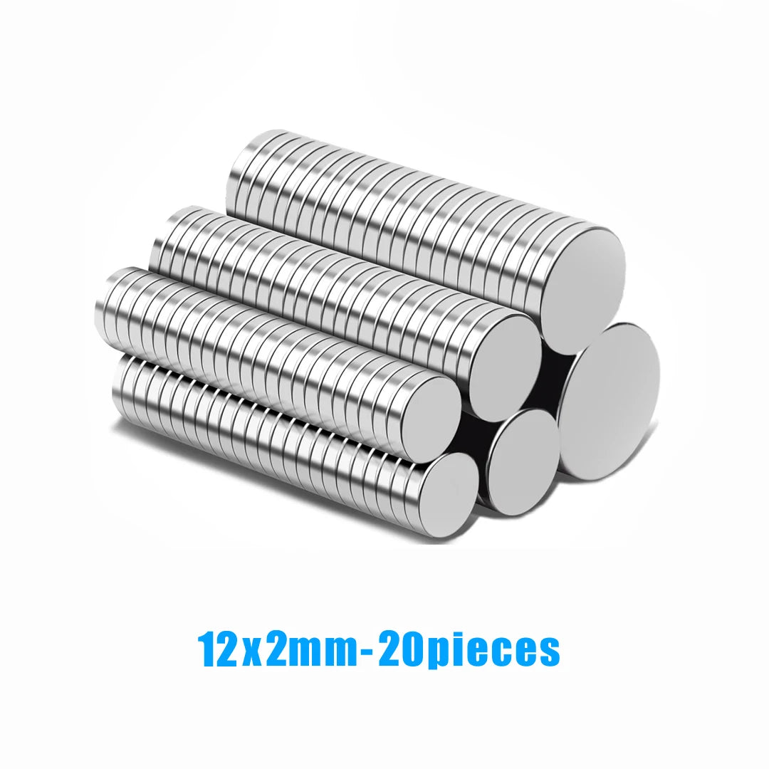 20 pieces of silver-colored, corrugated magnetic fridge magnets, 12x2mm.