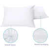 White pillow protector cover showing a smooth zipper and reinforced edging details.