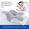 A butterfly-shaped memory foam pillow designed for neck protection and cervical vertebrae support.