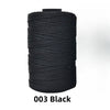 A spool of black 1.5mm ice silk crochet yarn for crafting thread.