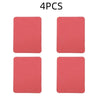 Four pink iron-on fabric repair patches are displayed in a grid format.
