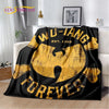A black flannel throw blanket featuring a large golden eagle design with the text WU-IANG EST. 1992 and FOREVER