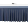 A dark blue rectangular tablecloth measuring 6ft by 183cm, draped over a table.