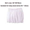 White portable mosquito net suitable for baby beds with dimensions 80x160x60 cm