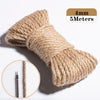 A roll of 4mm jute twine measuring 5 meters, used for crafts and decor.