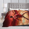 A vintage football knit throw blanket featuring a dynamic image of Cristiano Ronaldo in a red jersey.