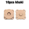 Ten pieces of khaki metal magnetic snap buttons for sewing