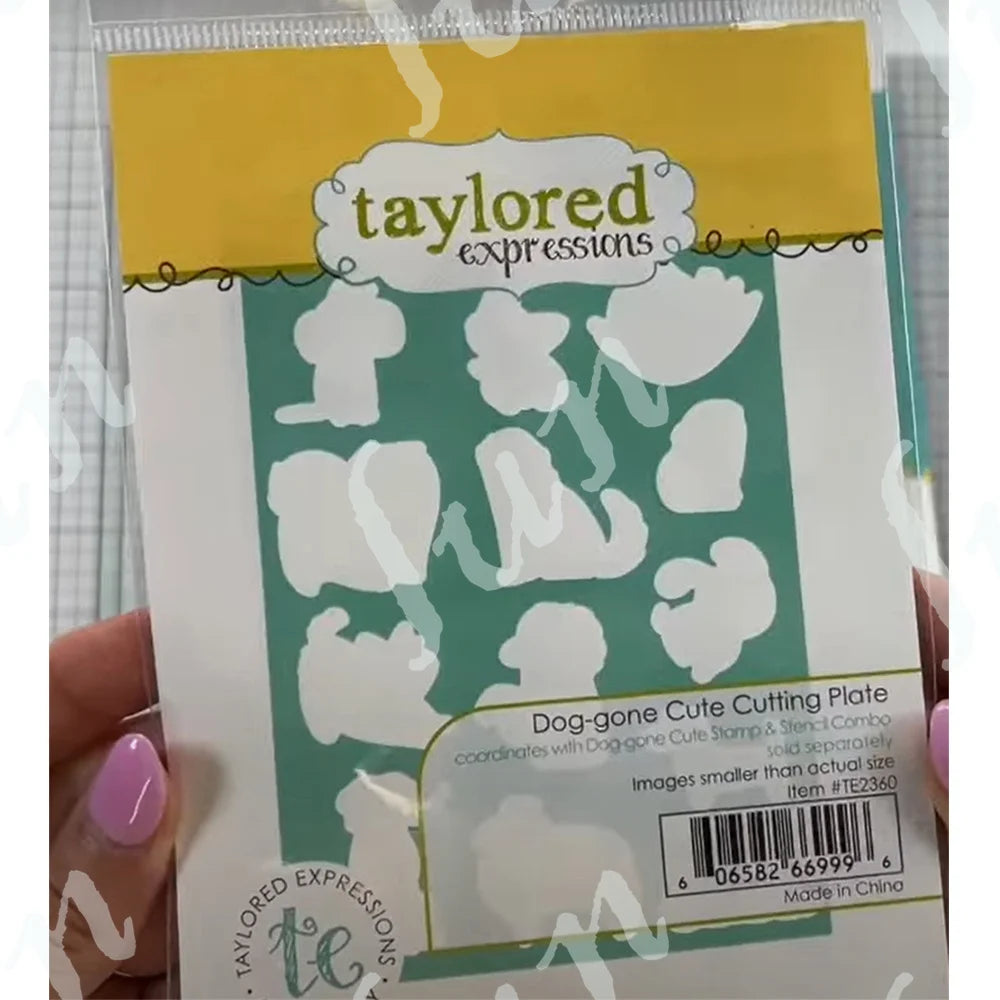 A package of tailored expressions dog-gone cute cutting plates and stencils for DIY crafting