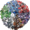 A large pile of assorted resin sewing buttons in various colors and shades.