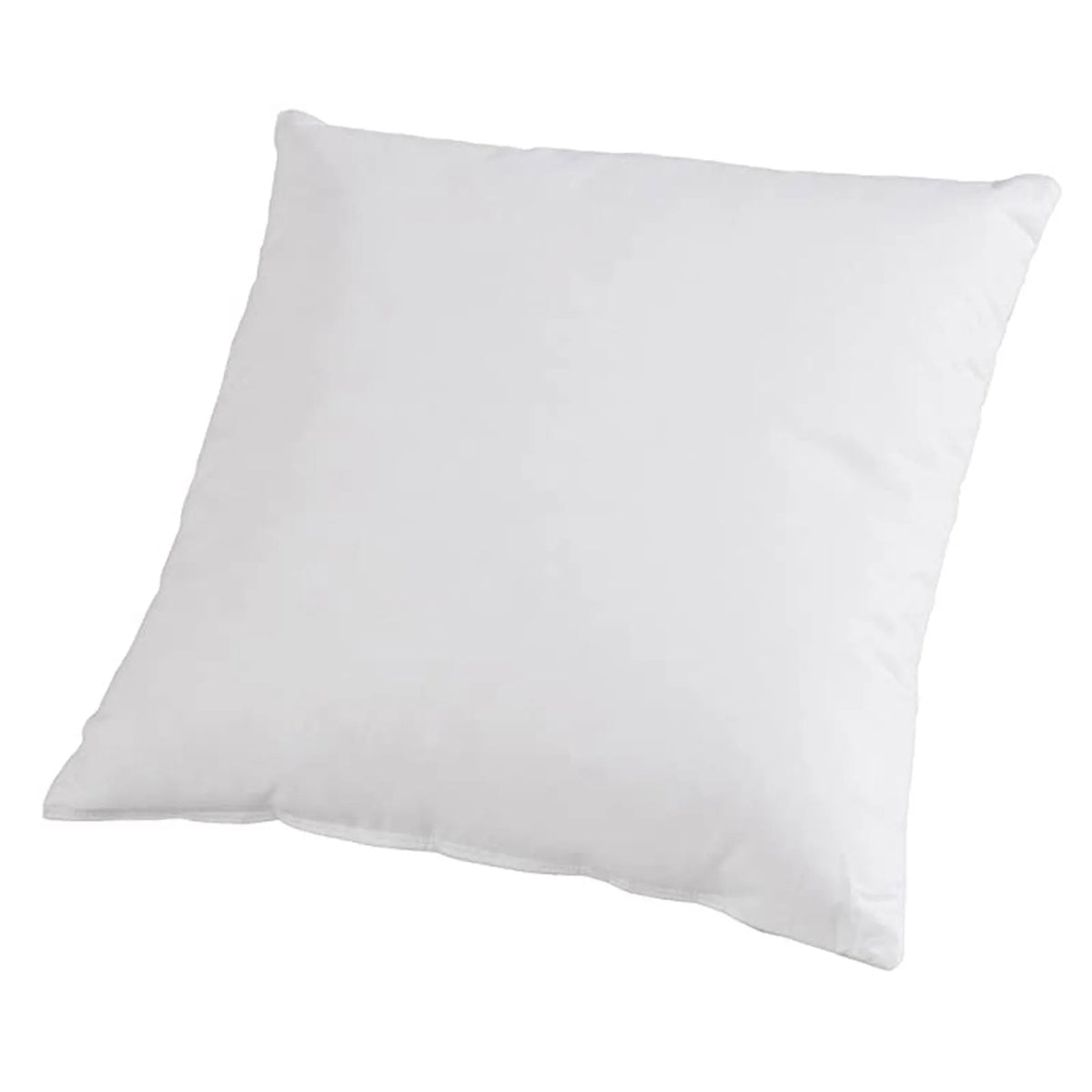 A square white soft cotton-padded headboard cushion.