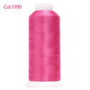 A spool of vibrant pink embroidery thread labeled Col.1990