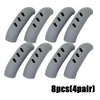 Eight gray silicone pan handle covers for heat resistant pot handle protection