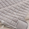 Close-up of a gray flannel fabric material showing high quality, durability, and breathability.