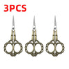Three pairs of durable stainless steel crafting scissors displayed together.