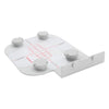 A white magnetic embroidery hoop set with several round magnetic pieces and a grid pattern on a flat surface.