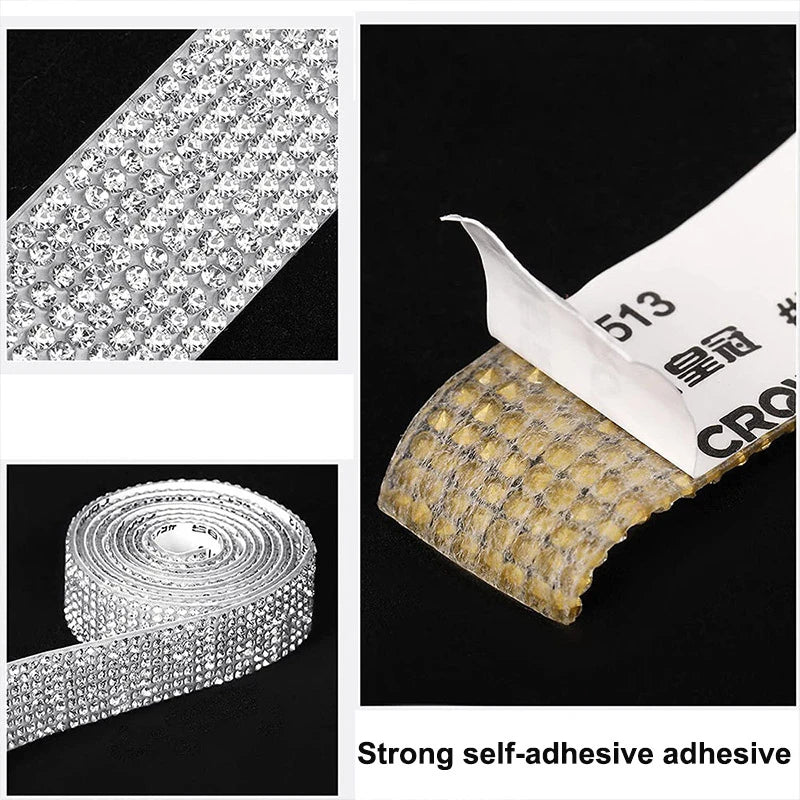 Roll of strong self-adhesive diamond rhinestone strips for DIY decor