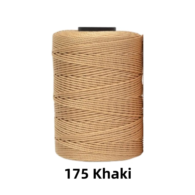 Spool of 1.5mm Khaki colored ice silk crochet yarn for crafting