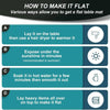 Instructions for making a flat table mat using various methods like using a hair dryer, sunlight, hot water, or heavy items.