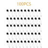 A collection of 100 stainless steel diaper pins with safety locking closures.