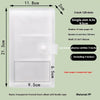 A transparent frosted insert album with a buckle type, made of PP, showing its dimensions and features.