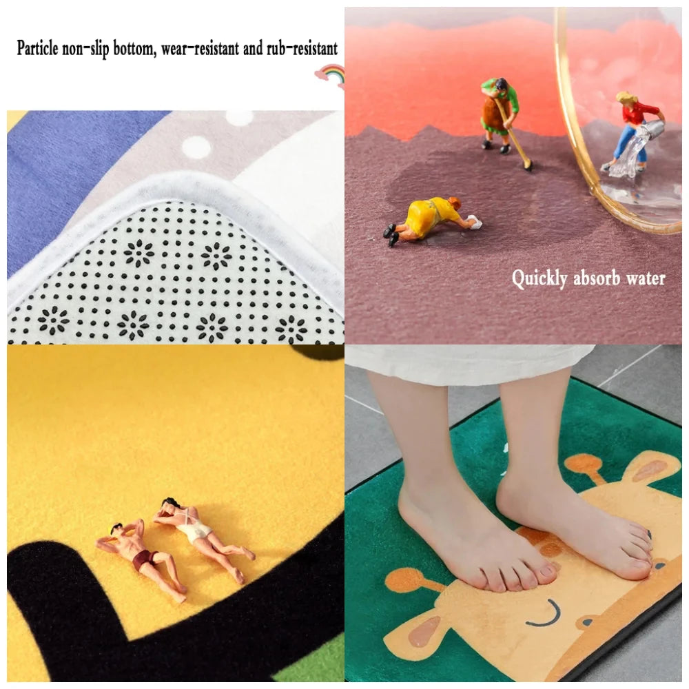 A set of Nordic style anti-slip mats featuring various textures and designs for different uses.