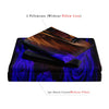 Two pillowcases without core and one duvet cover without filler featuring a romantic wolf and rose print design.
