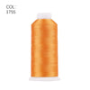 A roll of orange polyester embroidery thread labeled COL: 1755