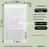 A transparent frosted insert album with a buckle type, made of PP, showing its dimensions and features.