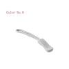 A silver replacement zipper pull for bags and apparel.