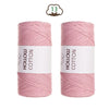 Two spools of pink hollow cotton yarn for DIY crafting