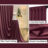 Burgundy Velvet-Look Polyester Backdrop Curtain