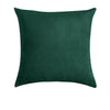 A dark emerald green velvet decorative pillow cover.