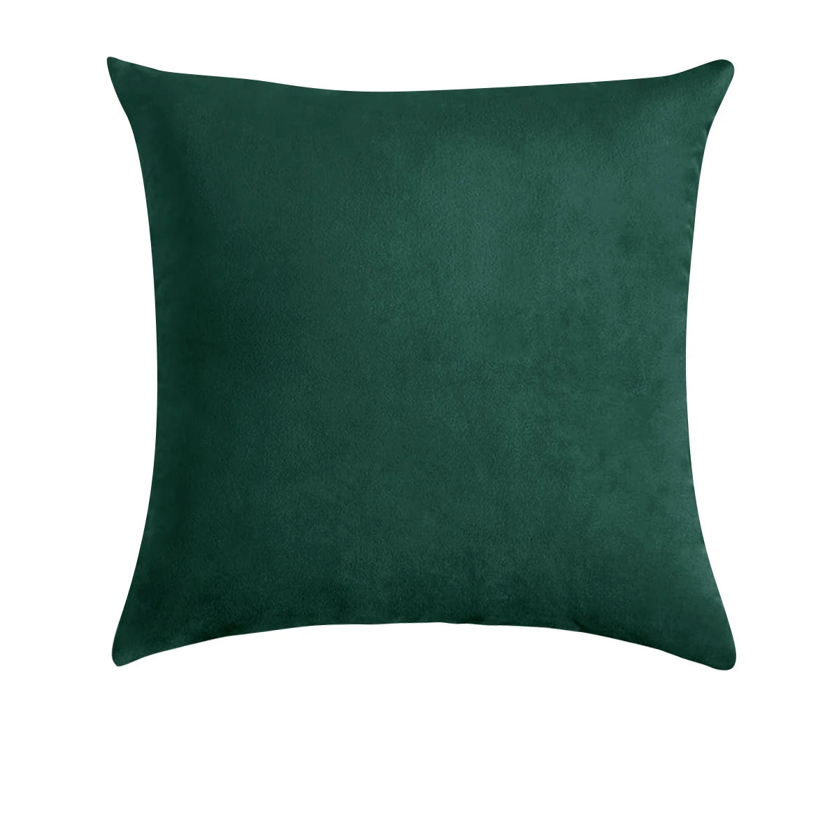 A dark emerald green velvet decorative pillow cover.