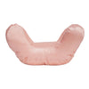 A soft pink satin anti-wrinkle pillow designed for beauty and sleep.