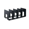 Black plastic storage organizer with four separate sections for organization