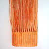 Orange decorative door string curtains with shimmering gold beads and fringe