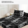 Black and white marble print elastic band design fitted sheet set with pillowcases