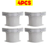 Four white invisible bed sheet fixing clips shown in various orientations.