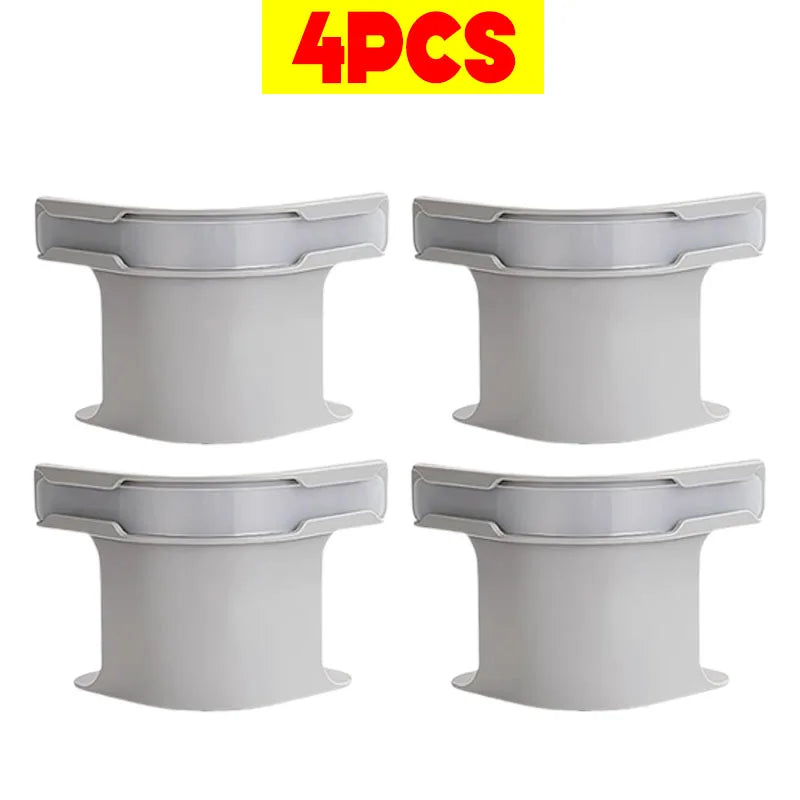Four white invisible bed sheet fixing clips shown in various orientations.