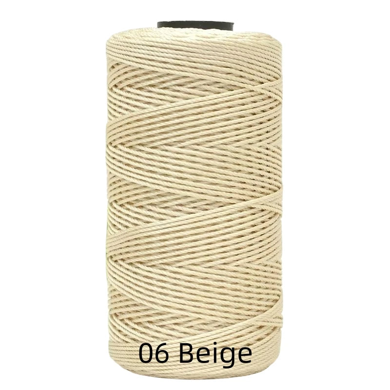 Spool of beige ice silk crochet yarn for crafting thread