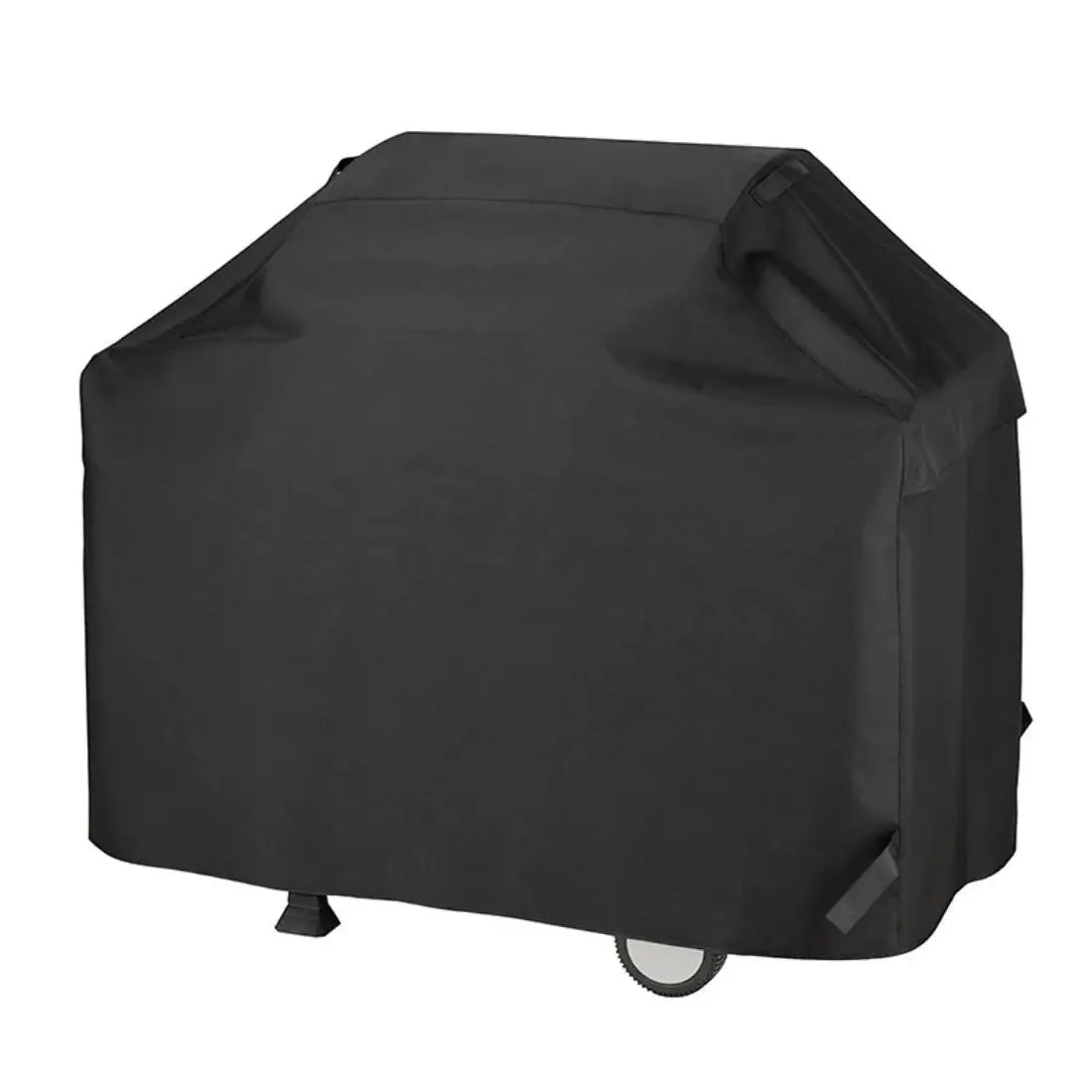 Black waterproof BBQ grill cover shown from the back.