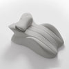 A smooth, gray ergonomic memory foam wedge pillow shown from a side angle.