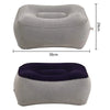 A gray inflatable body support pillow with dimensions 38cm long and 29cm high.