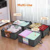 A set of multi-use foldable storage bags for organizing items like t-shirts, toys, shirts, and towels.