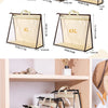 A set of dustproof storage bags in sizes S, M, L, XL, and XXL displayed on a wooden shelf.