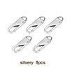 Five silver metal zipper repair sliders for universal zipper kits