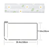 Roll of white silicone drawer mat featuring a pattern of small white and green flowers