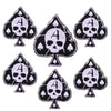 Set of black and white skull tree embroidery patches with the number 4 for DIY punk clothing